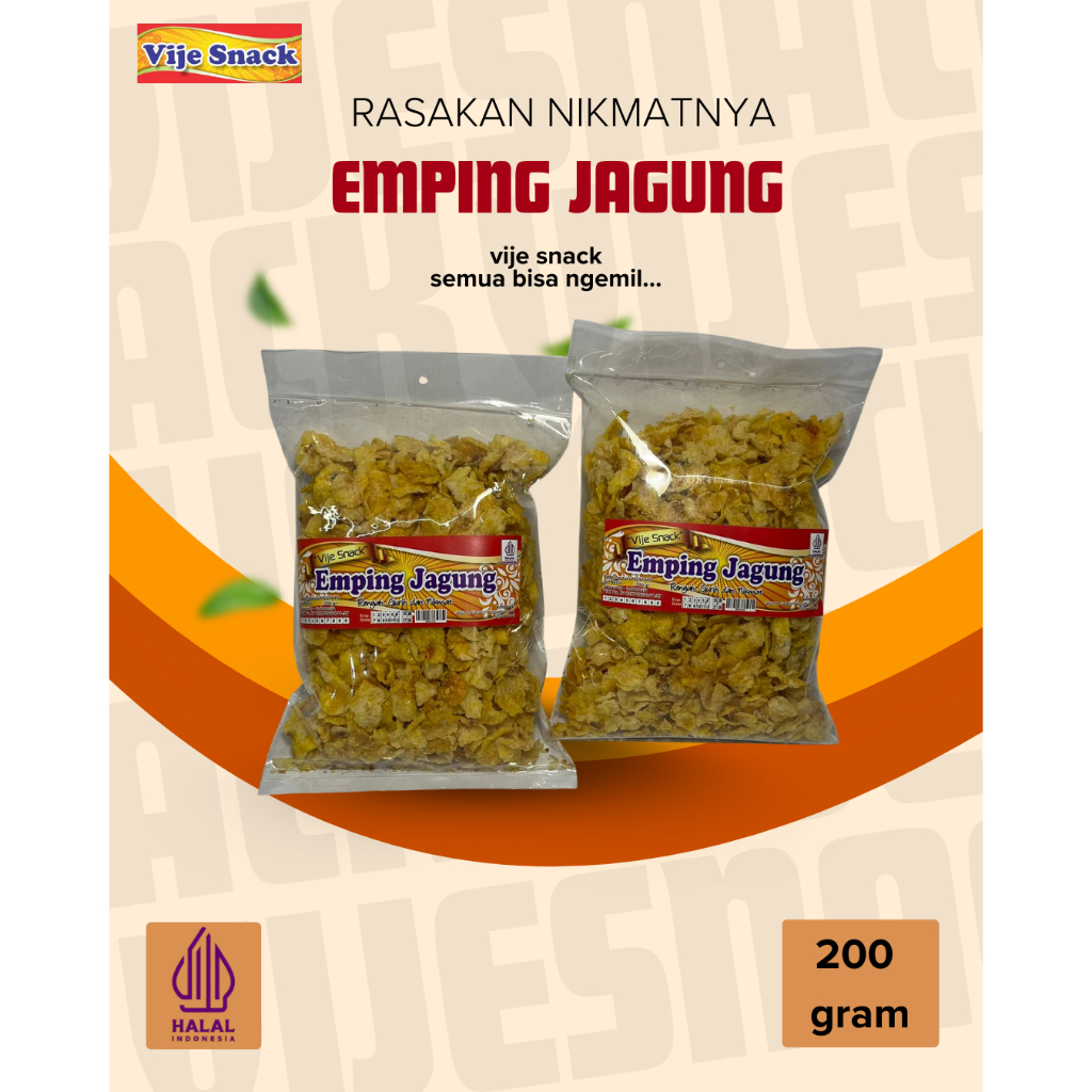 Emping Jagung Manis Gurih Vije | Camilan Jagung Renyah | Snack Crispy Enak Tahan Lama  Emping Jagung