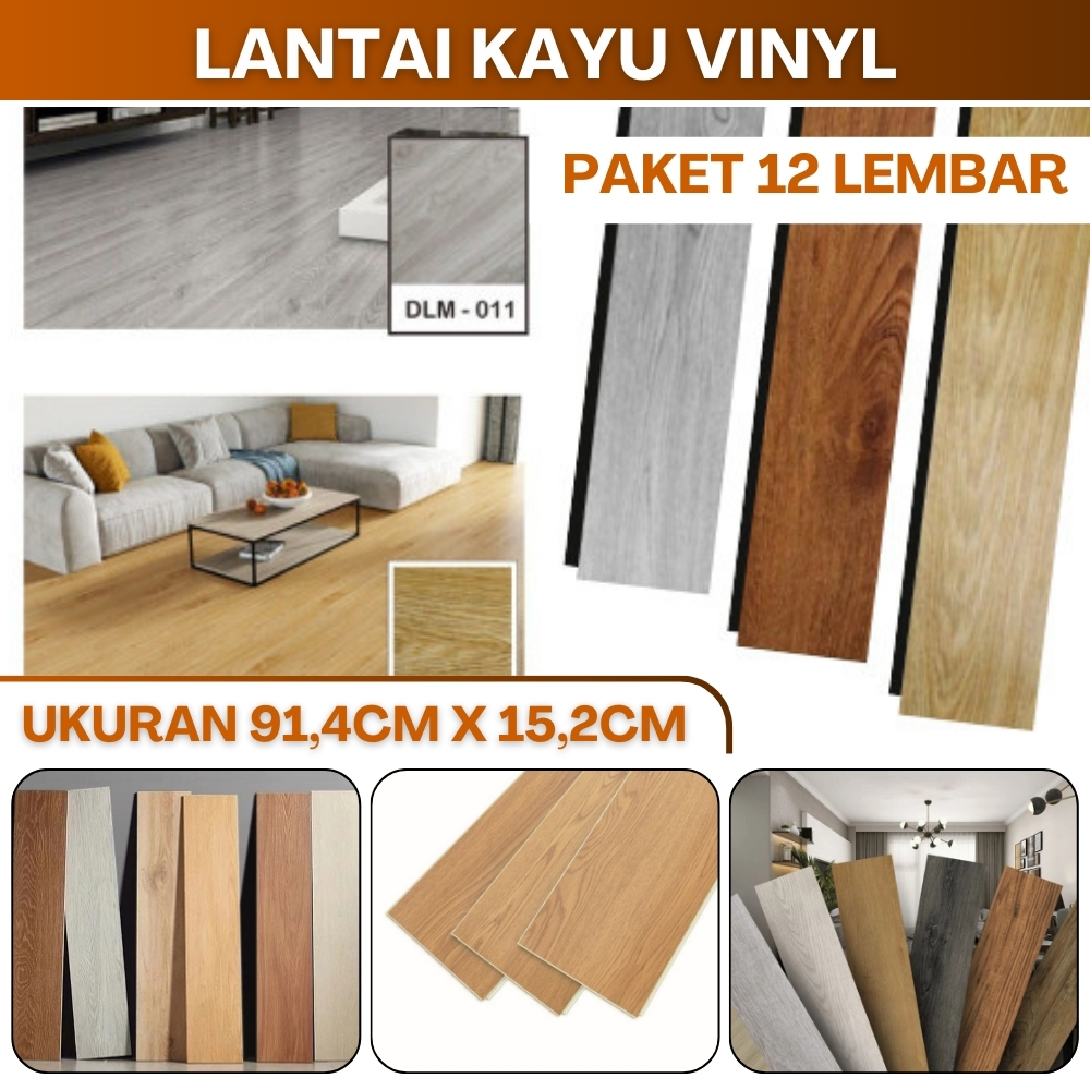 Lantai Vinyl Stiker Vinil Lantai Motif Kayu Vynil Sticker Lantai PVC Floor Ubin Lantai Premium