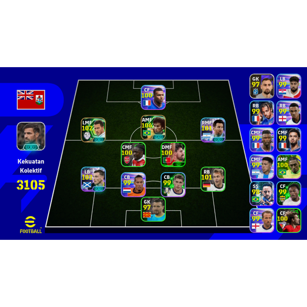 Akun efootball mobile murah siap main, Zico Blitz Curler Rating 106