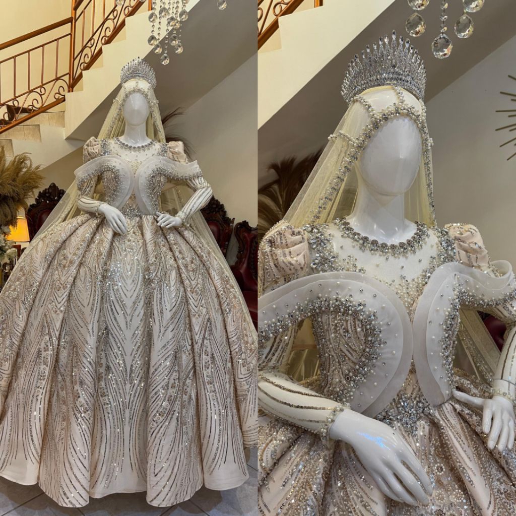 Gaun pengantin | Gaun pengantin mewah elegan | Gaun wedding pengantin | Gaun