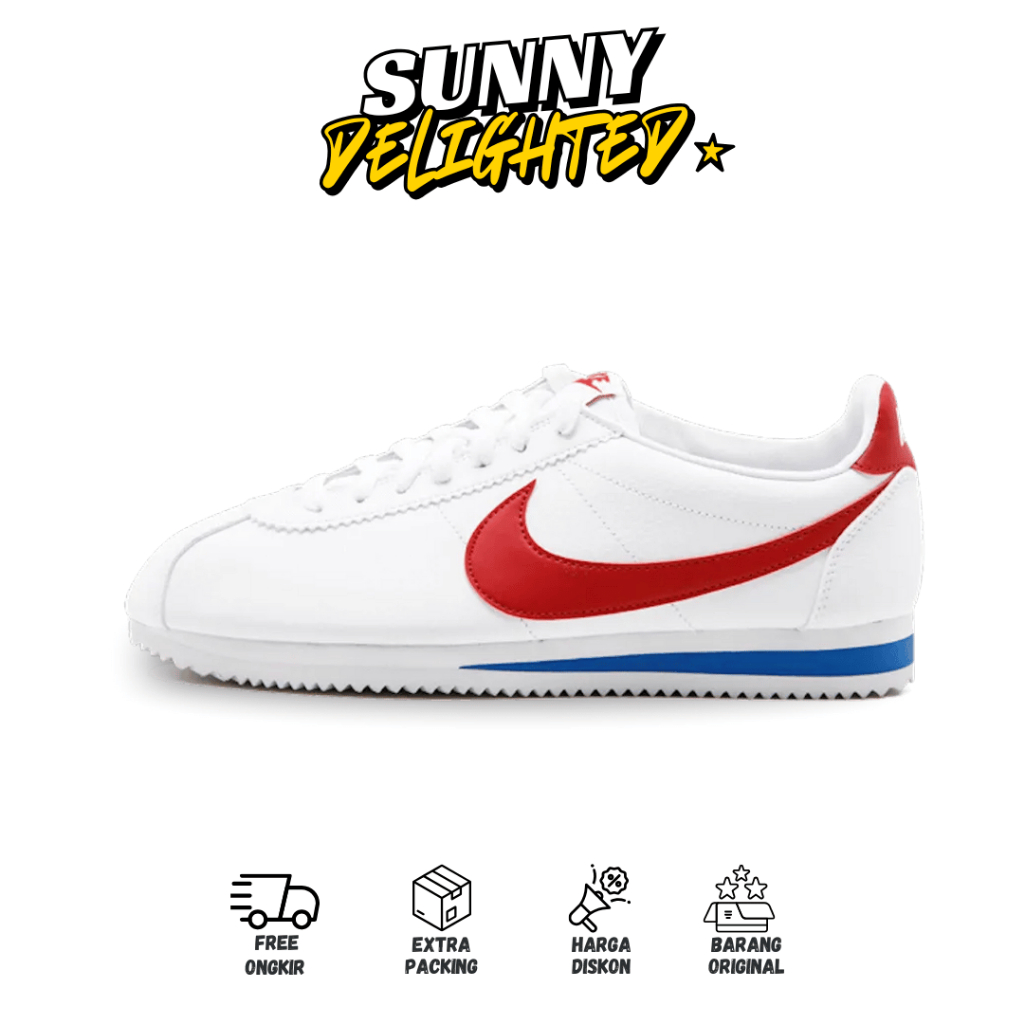 Sepatu Sneaker Lifestyle Nyaman Putih Merah Biru For Pria Wanita | Sunny Delighted