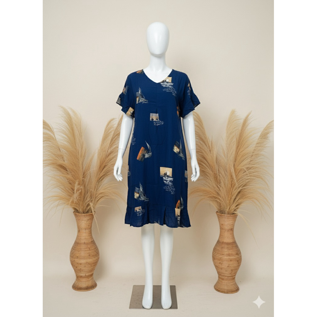 Bundling Isi 3 Daster Terbaru 2025 Daster Cloudy Motif Bunga Wanita Cantik