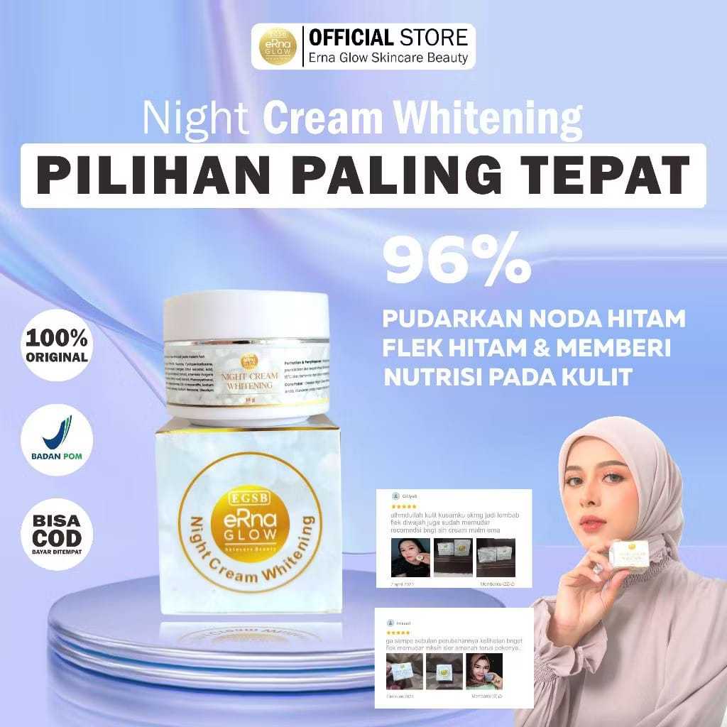 PAKET ERNA WHITENING SERUM FLEK ERNA + SABUN BRIGHTENING ERNA + HAND BODY LOTION ERNA + CREAM ERNA W