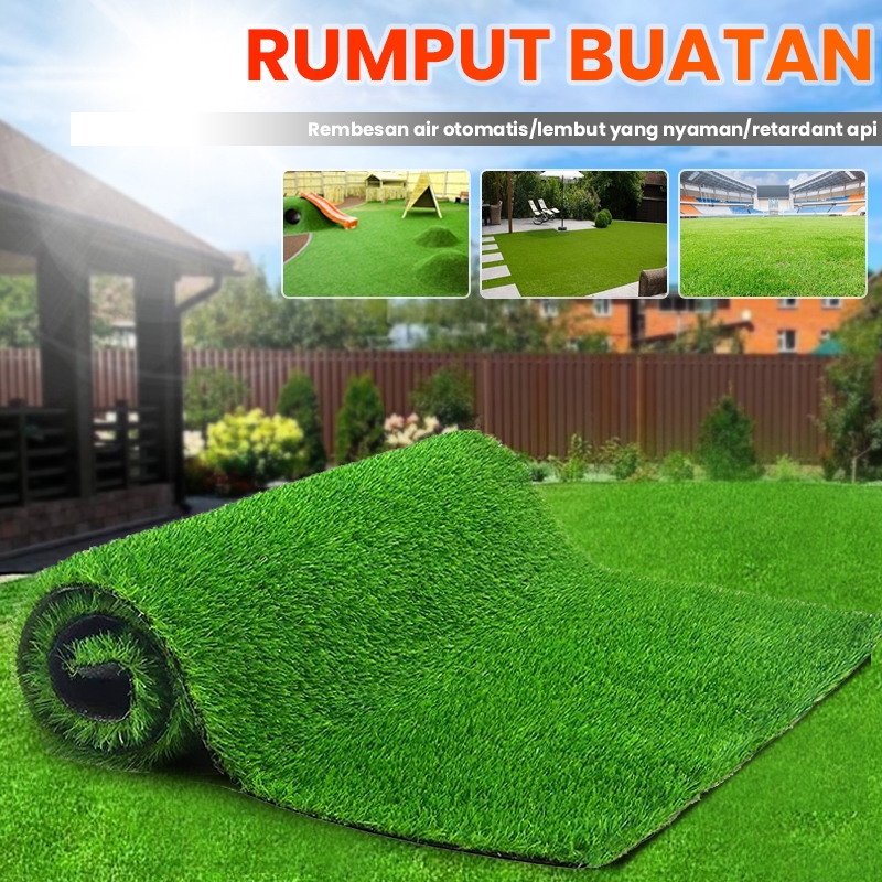 Rumput Sintetis Lebar 2M Anti Air & Tahan UV, Awet untuk Taman - dekorasi outdoor/rumput sintetis me