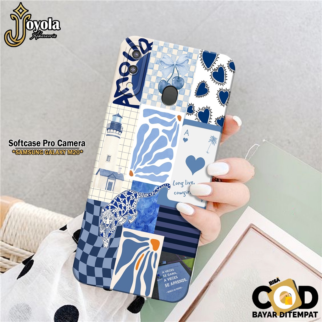 JOYOLA Case Samsung Galaxy M20 - Fahion Case Aesthetic - Softcase Samsung Galaxy M20 - Pro Camera - 
