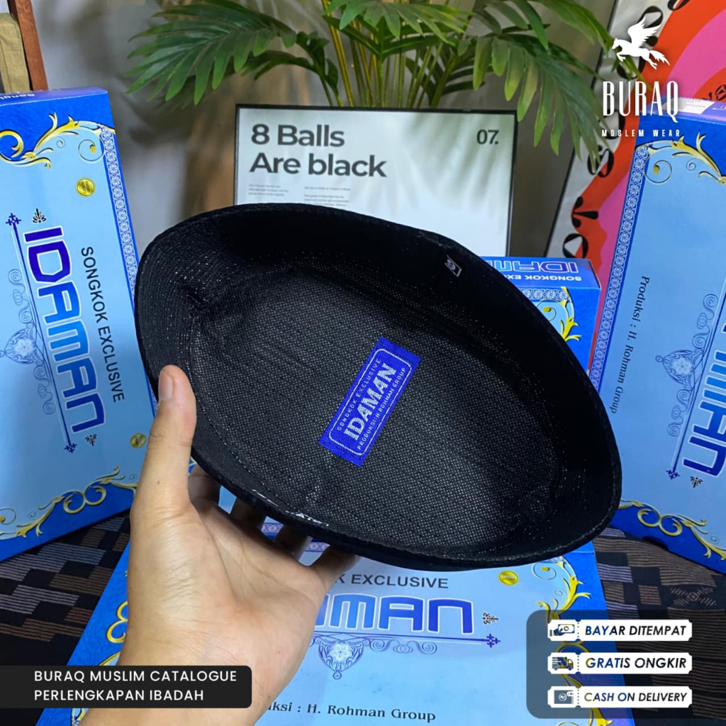 PROMO TERBARU Kopiah Peci Songkok Hitam Pendek Tinggi 6,7,8,9 cm Ukuran Anak Dan Dewasa Bayar Di