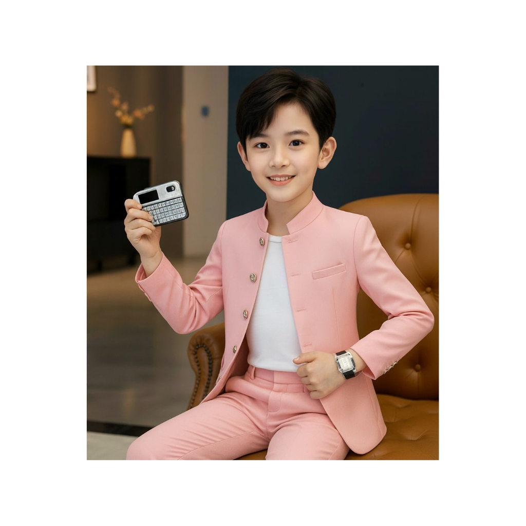 Livina Fashion Shop-Setelan Jasko Anak/One Set Jas Koko Mandarin Anak Laki-laki Usia 2-13 Tahun