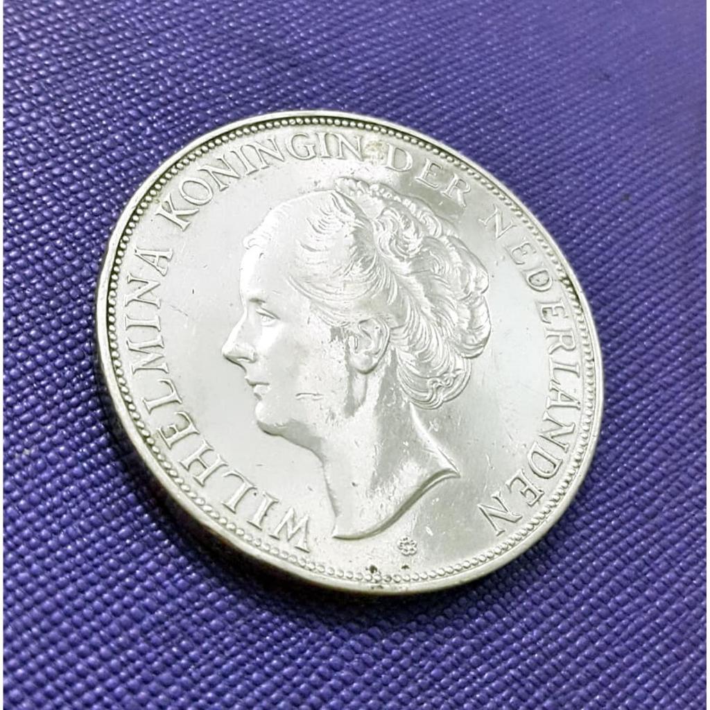 koin kuno silver perak Nederland Belanda wilhelmina 1 Gulden
