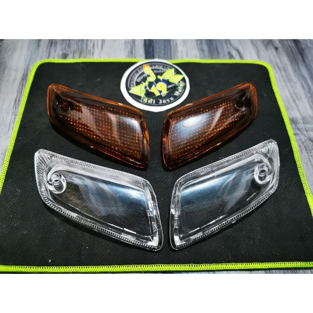 Mika Kaca Sein Sen Depan Satria  lumba Coklat Putih Bening