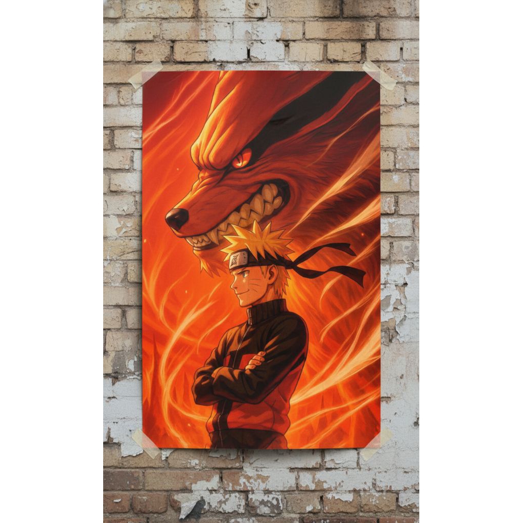 poster naruto dan naruto x kurama