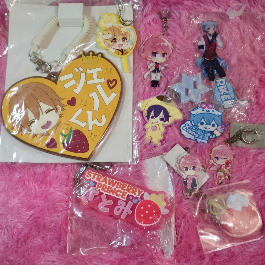 sutopuri strawberry prince jell root satomi nanamori colon riken gantungan kunci keychain acrylic ak
