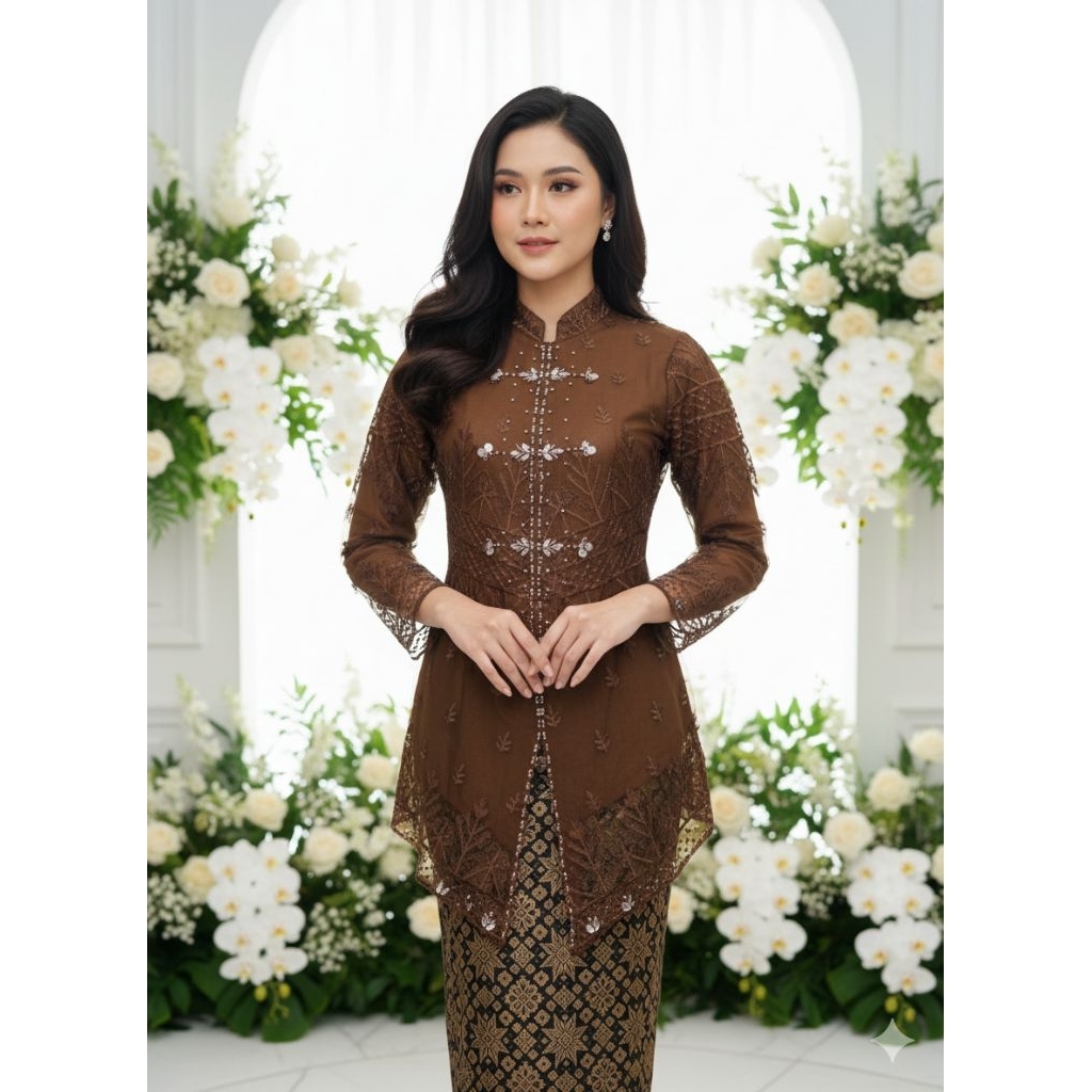Atasan kebaya encim tile payet / Baju kebaya encim / Kebaya brokat tile / Atasan kebaya pesta / Keba
