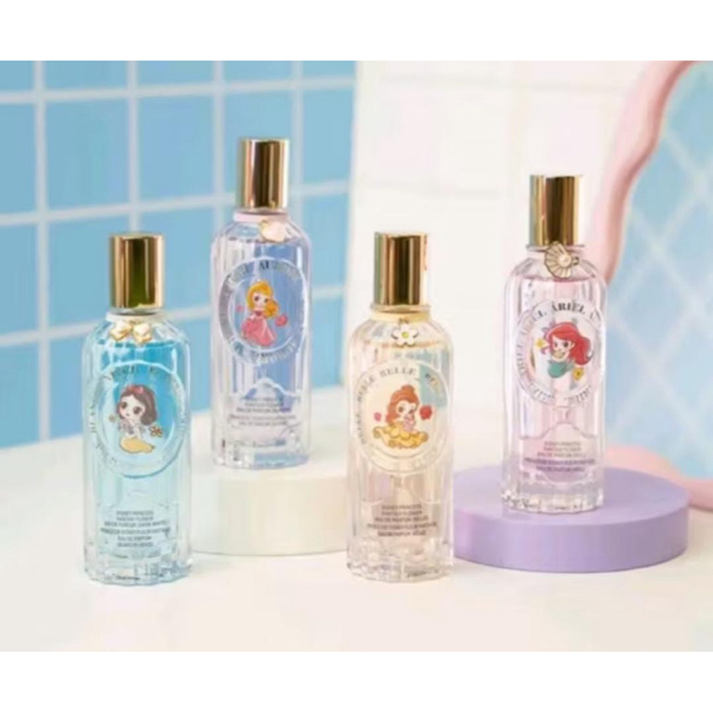 miniso disney princess fantasy flower eau de parfum belle aurora snow shite parfum anak