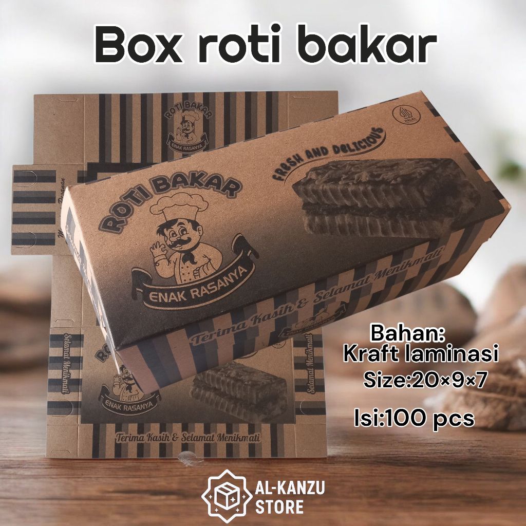 [100PCS] DUS ROTI BAKAR | BOX ROTI BAKAR | KEMASAN ROTI BAKAR | BUNGKUS ROTI BAKAR MURAH