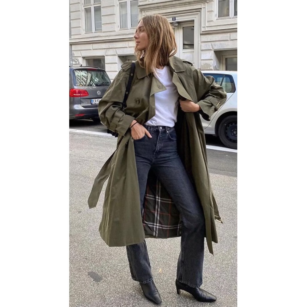 Coat Zara Denim (Tag lengkap) / Trench Coat Zara / Coat Branded Zara