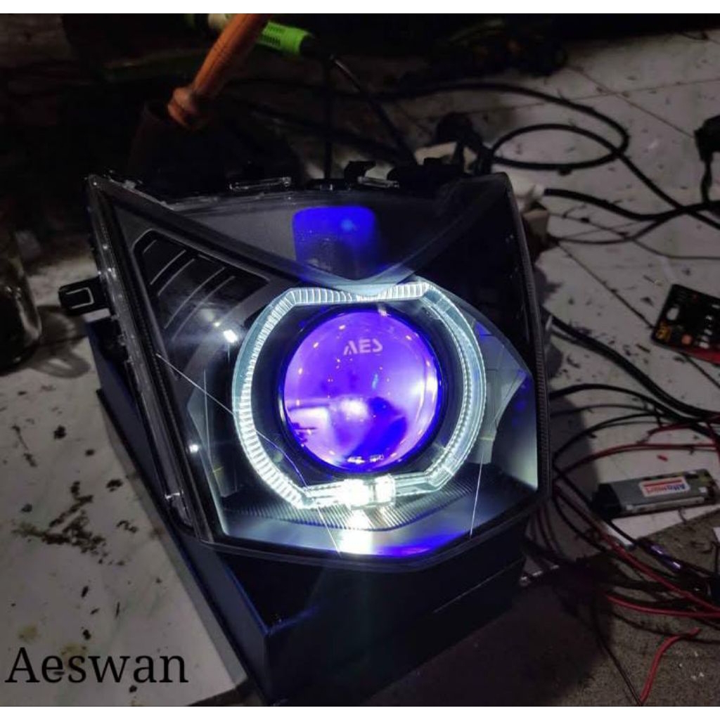 Lampu Biled Honda Beat Fi FULSET HEADLEM BILED HONDA BEAT FI SHROUD BMW DEMON BIled AES VINYX
