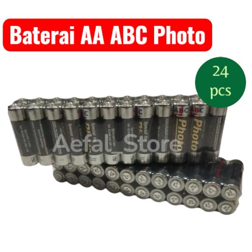 [24 pcs] Baterai AA ABC Photo Hitam Original