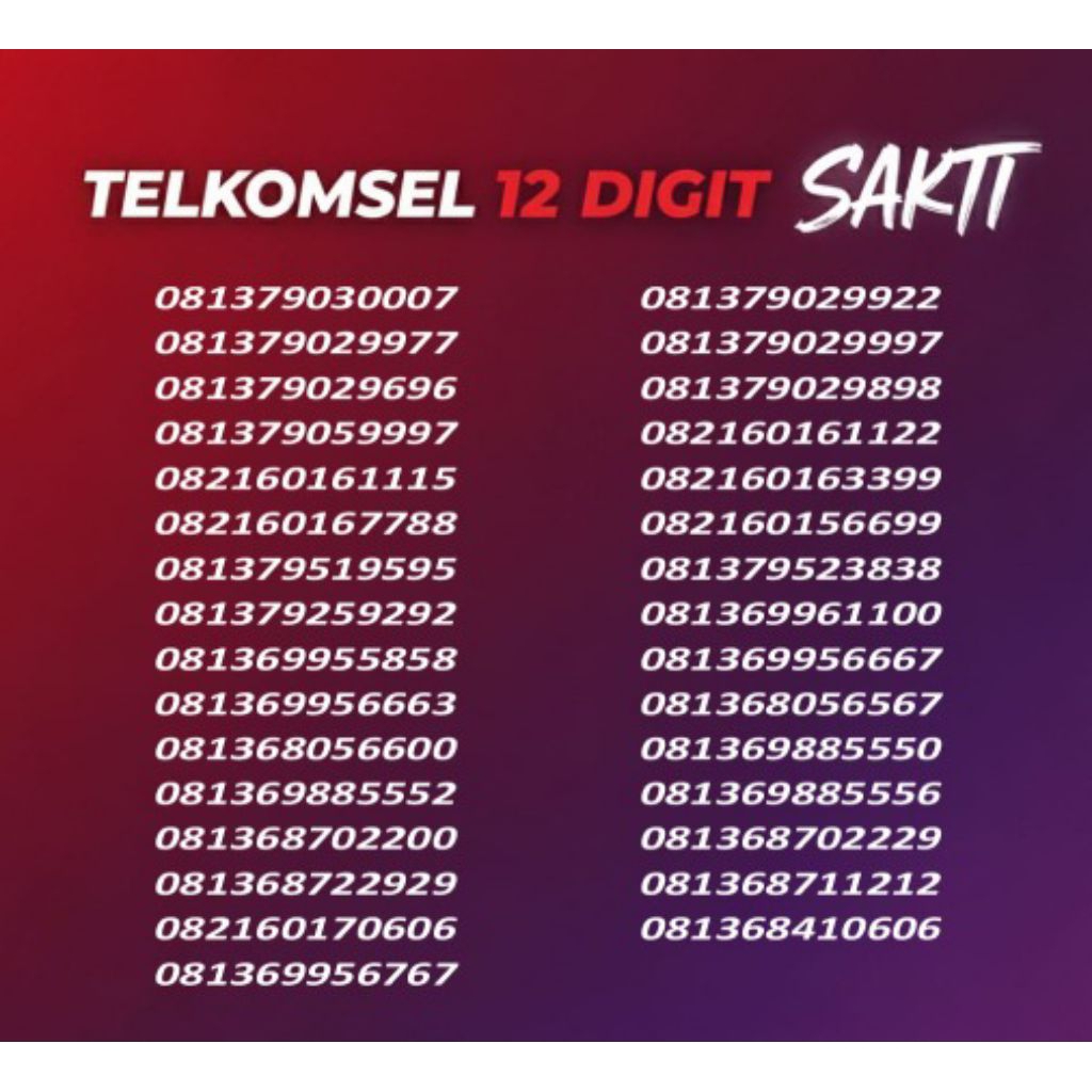 Nomor cantik sakti Telkomsel