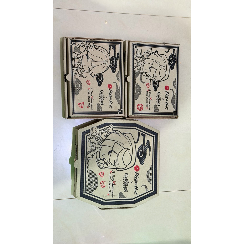 Box kardus Pizza hut Genshin. impact 2023 Yelan ningguang