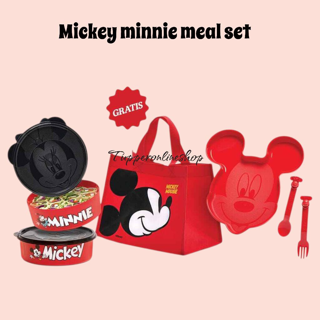 Mickey minnie meal set tupperware / tempat makan tupperware