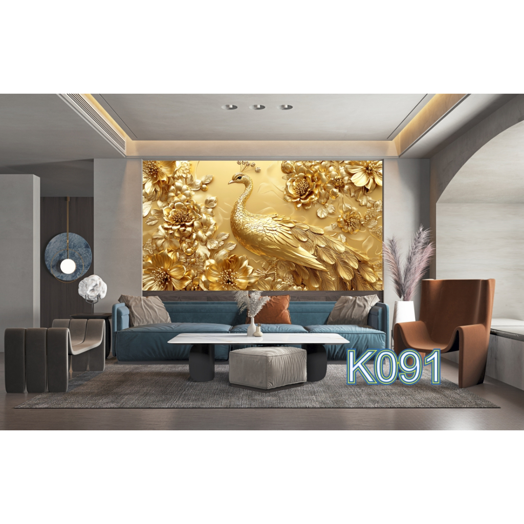 Wallpaper Burung Merak Emas - Stiker Burung Merak Emas - Wallpaper Stiker Merak Promo Termurah