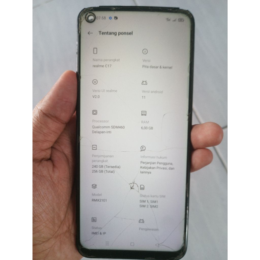 mesin realme c17 6/256 + unit