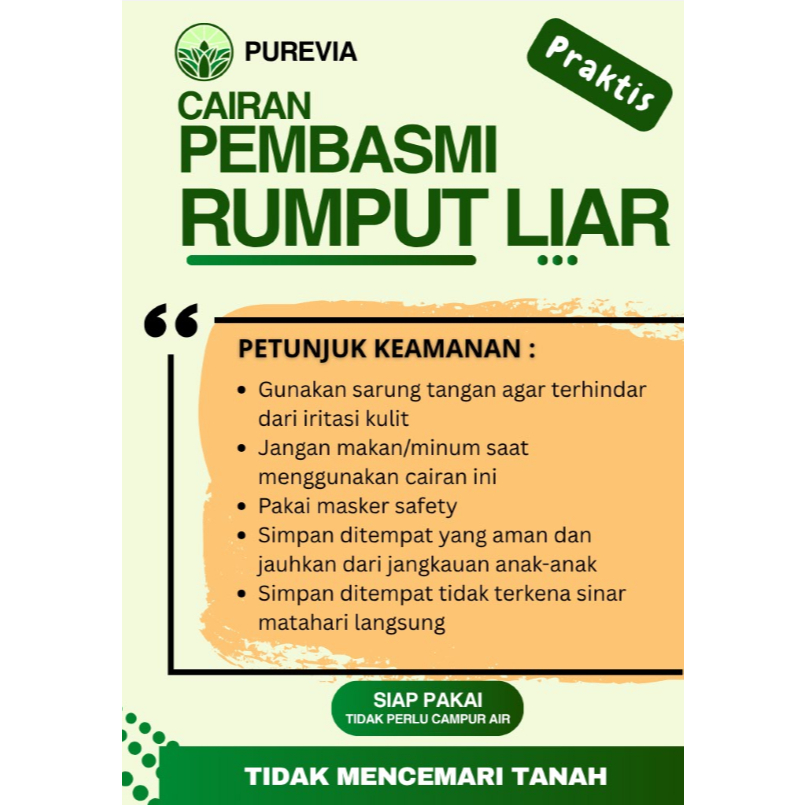 5 Liter Purevia Cairan Pembasmi Rumput Liar Ampuh Sampai Akar Siap Pakai Obat Rumput Liar Tbk