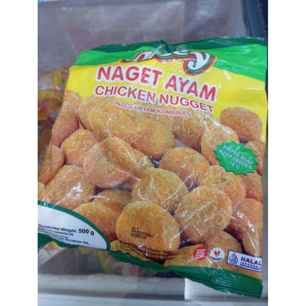 Naget Chicken Kombinasi Ayam Bentuk Bulat Okey 500g, 1kg - Zmart Food