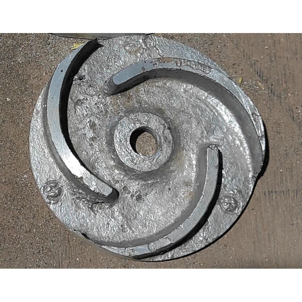 kipas impeler sirip daun 3 cor aluminium bisa digunakan untuk pompa Aci Tahu as 12 mm