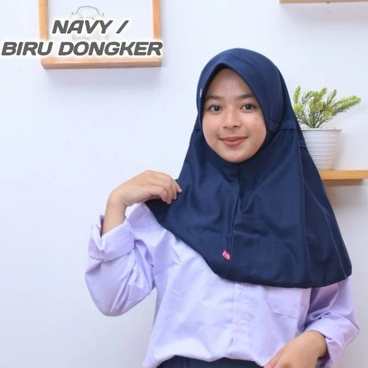 Kerudung Anak Sekolah SMP - Jilbab Sekolah SMP Bergo Pet - Bergo Anak Tali Belakang - Hijab Instan
