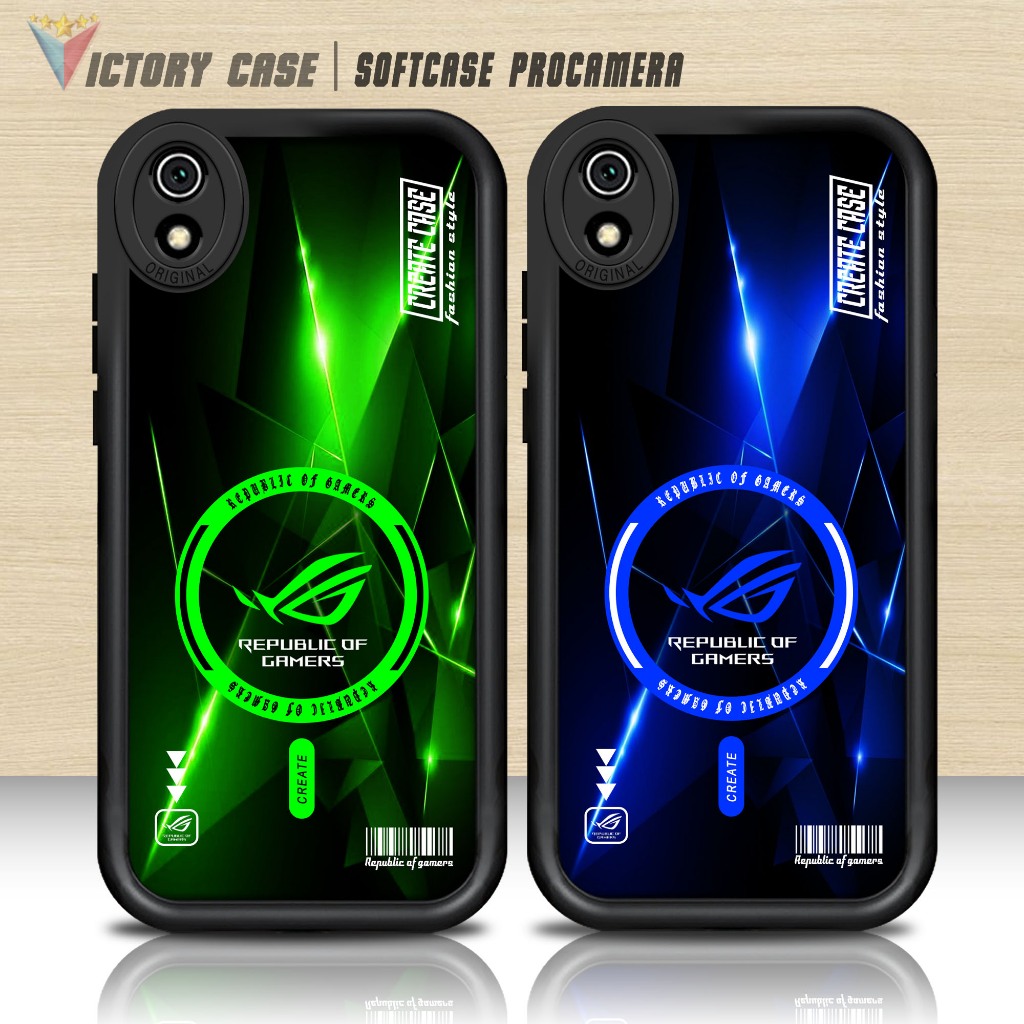 Softcase Glass kaca untuk REDMI 7A ROG5 Casing Handphone Case Procamera