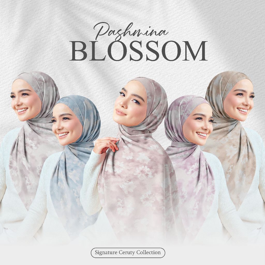 Pashmina Motif Blossom Ceruty Babydoll / Hijab Jilbab Printing Sublime