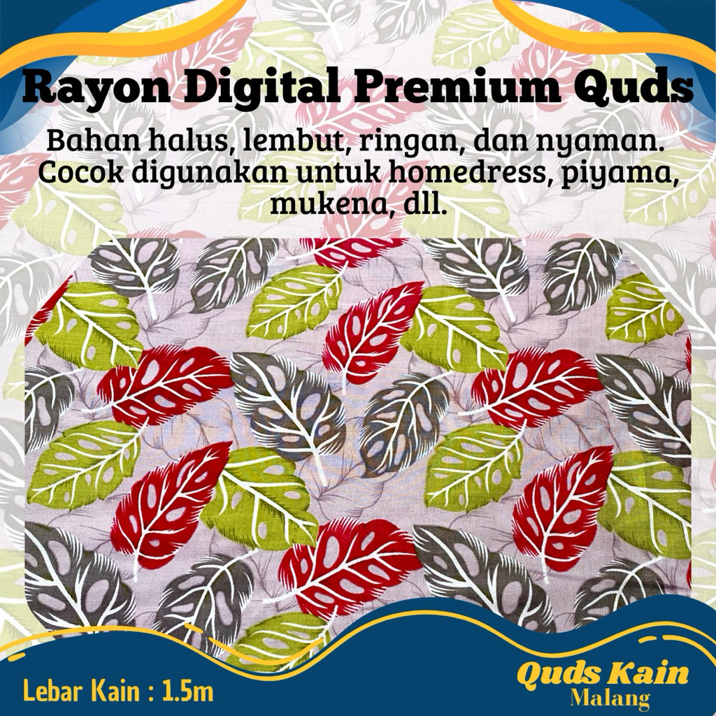 Kain Rayon Digital Premium Quds | Kain Rayon Motif Janda Bolong 1
