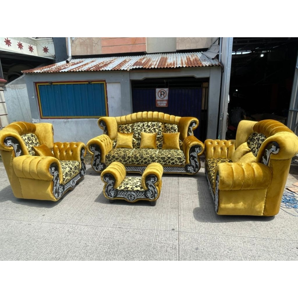 Sofa Costum Makassar | Sofa prabu sultan type 321 + meja