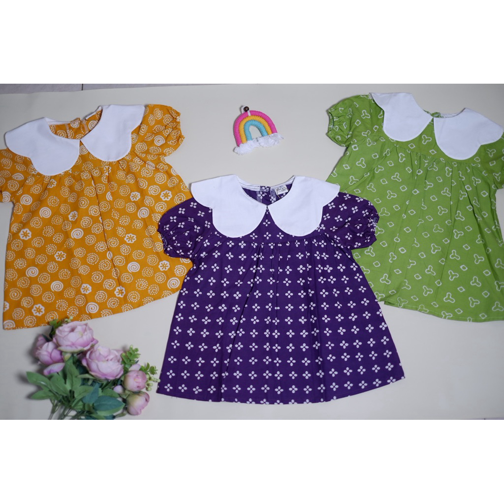 Blouse Airin- Batik Cap Kerah Kupu