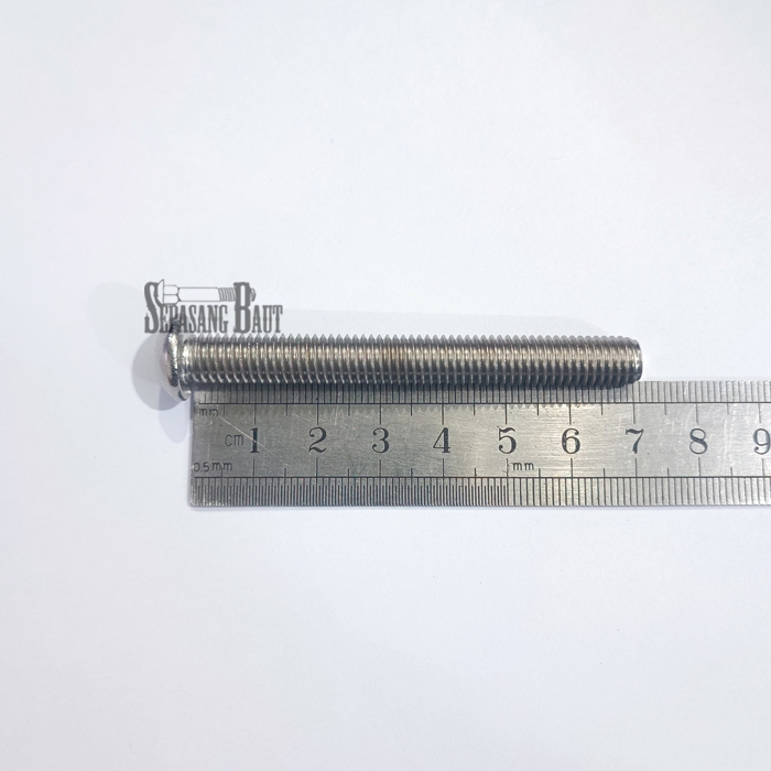 M8 x 70 Baut Button L Stainless 304 M8x70