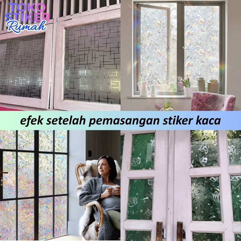 [COD]sticker kaca 90cm*200cm,sticker kaca jendela rumah 3d minimalis,penutup kaca jendela aesthetic,