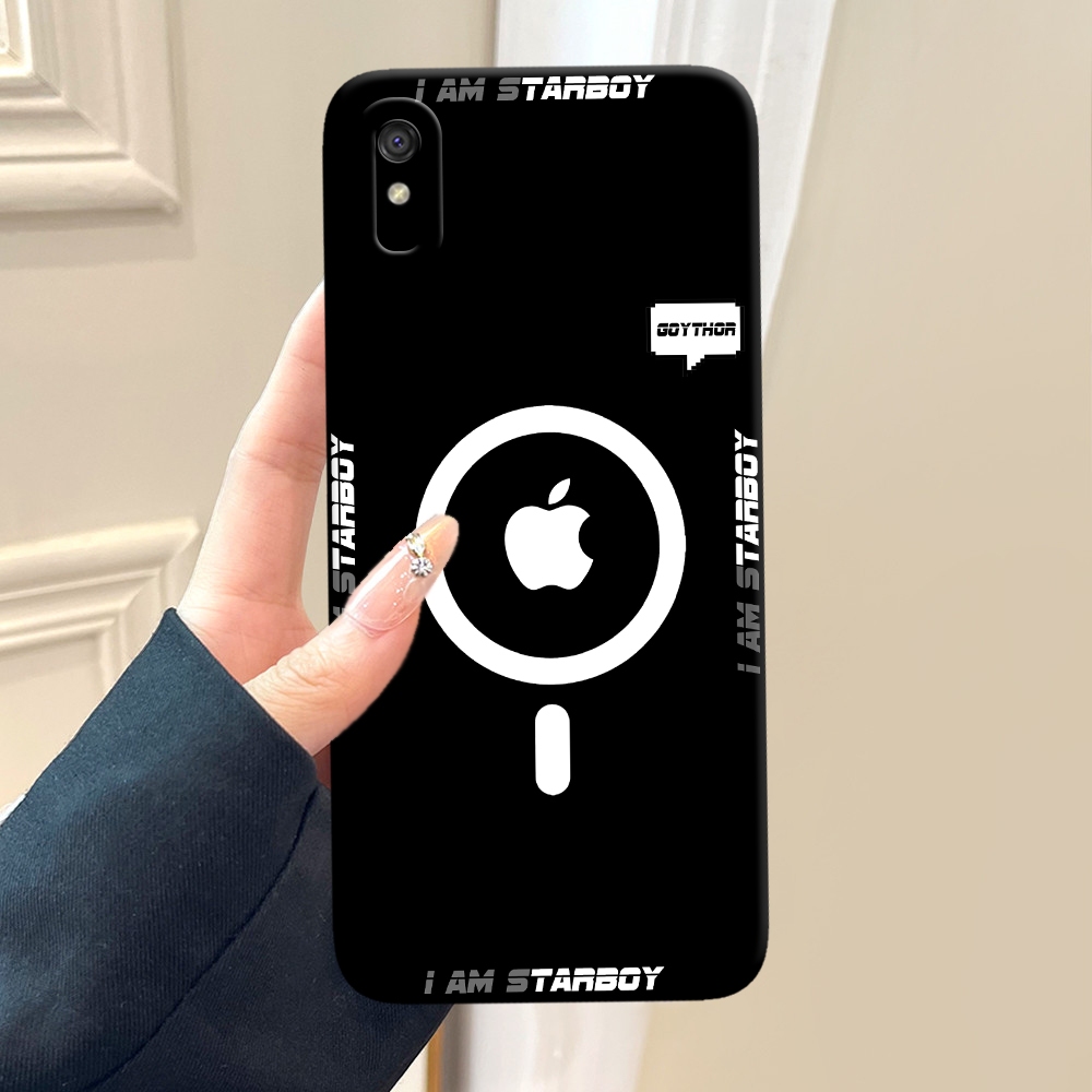 Premium Casing Hp Untuk XIAOMI REDMI 9A / 9i Desain MAGSAFE RING IPHONE - Case Silikon Softcase Tren