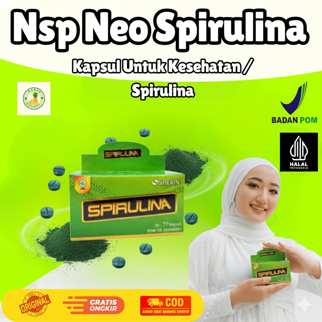 Sherin Neo Spirulina 77 (NSP) ORIGINAL isi 77 Kapsul / Spirulina Nsp 77