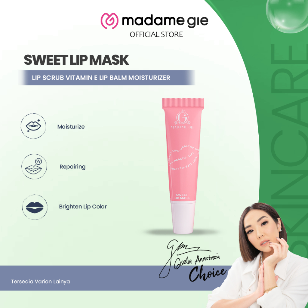 [FS] MADAME GIE Sweet Lip Mask - Lip 2in1 Lip Mask and Gentle Scrub | Natural exfoliant | Hydrating 