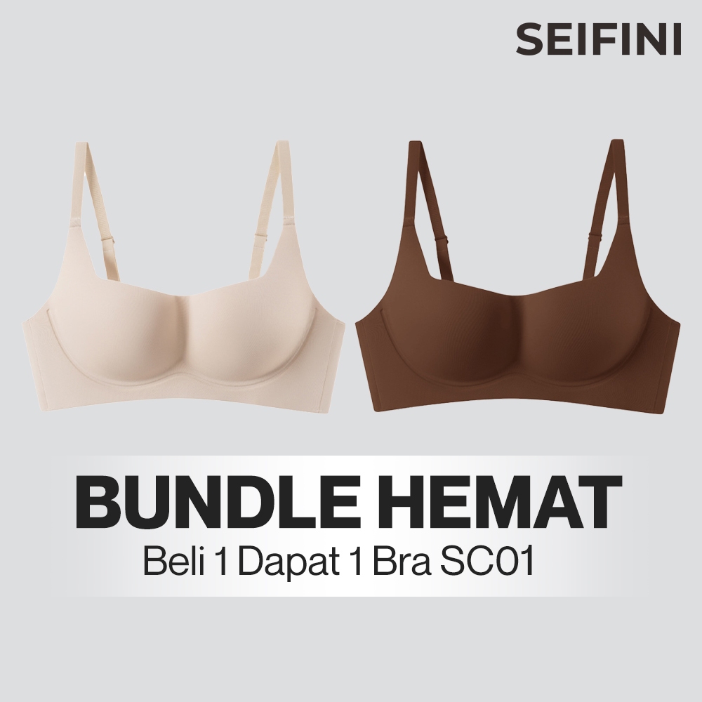 SEIFINI SC01 Bra Wanita Seamless 2PCS – Bh Tanpa Kawat Cup Lembut Nyaman & Anti Bekas