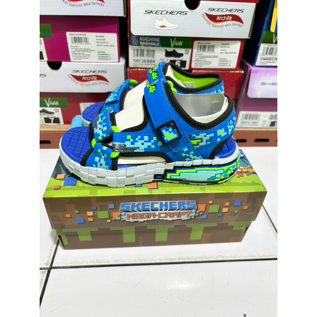 SIZE 30,33½,35,36 SANDAL SKECHERS MEGA SPLASH 4K ANAK LAKI LAKI BOYS ORIGINAL