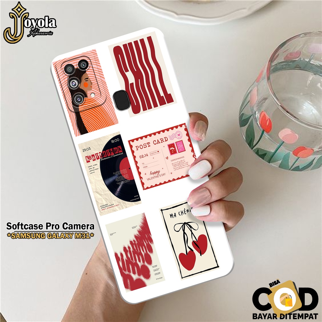 JOYOLA Case Samsung Galaxy M31 - Fahion Case Aesthetic - Softcase Samsung Galaxy M31 - Pro Camera - 