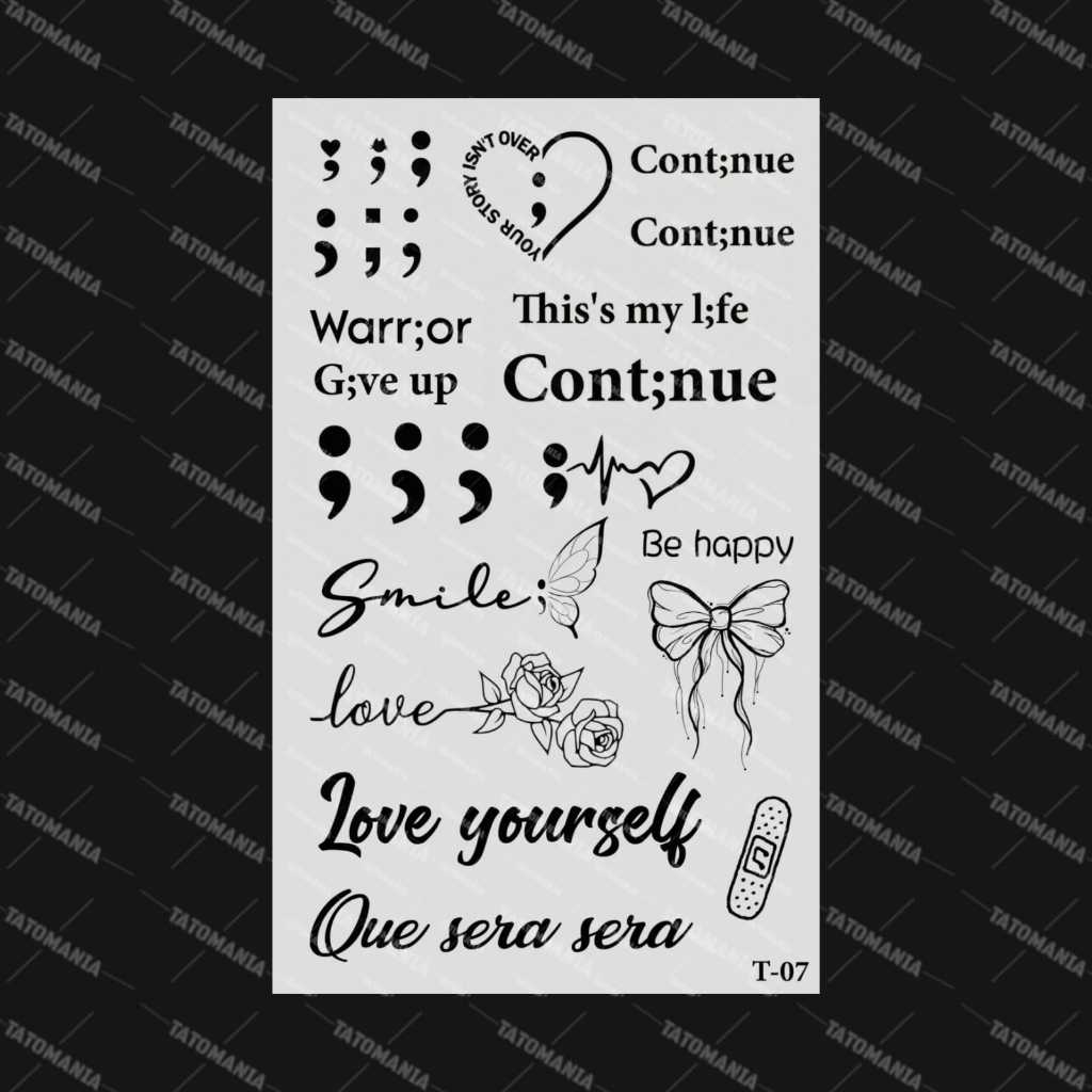 TATOMANIA-Sticker tattoo temporary semi permanent tahan lama tulisan 07