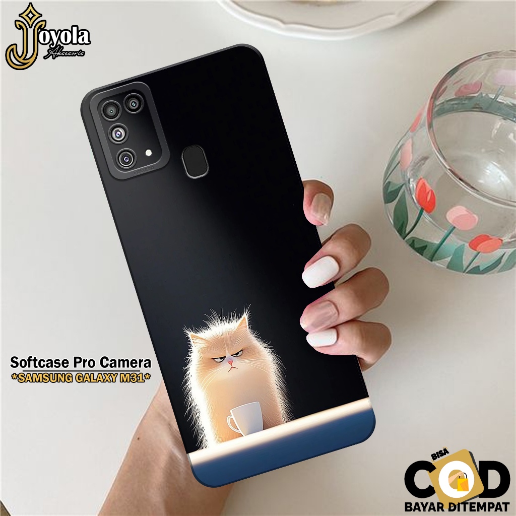 JOYOLA Case Samsung Galaxy M31 - Fashion Case Kucing - Softcase Samsung Galaxy M31 - Pro Camera - Ca