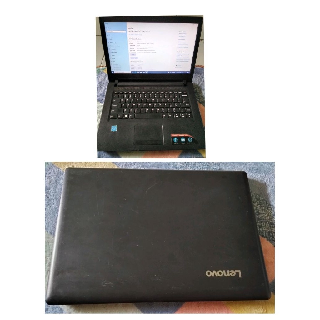 Leptop Lenovo Ideapad 110-14lBR Intel(R) Celeron(R) CPU N3060 @1.60GHzRam 4GB DDR3
