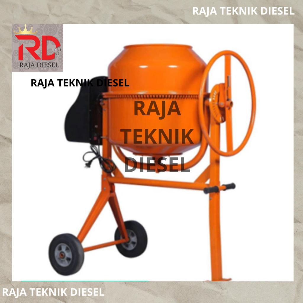 Mesin Pengaduk Semen Beton Listrik 180 L LITER Molen Mini Concrete Mixer ORIGINAL TERBAIK