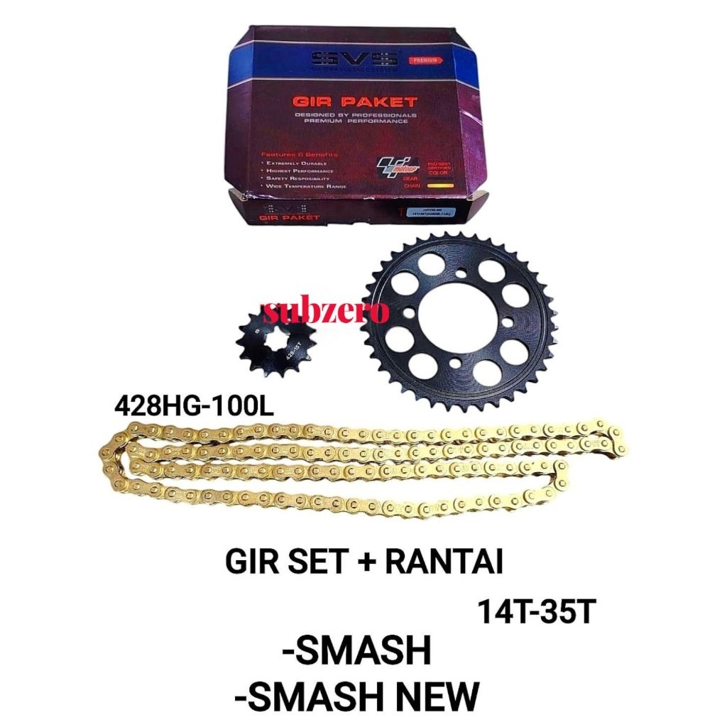 GIR SET GEAR PAKET RACING SVS 14T/35T SUZUKI SMASH LAMA SMASH NEW SMASH TITAN SHOGUN KUALITAS SUPER 