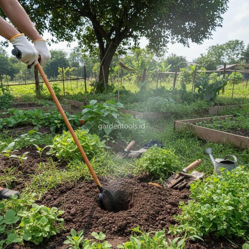 Bor Tanah Biopori Manual Diameter 9 cm Bor Lubang Tanam Kokoh Pegangan T Handle