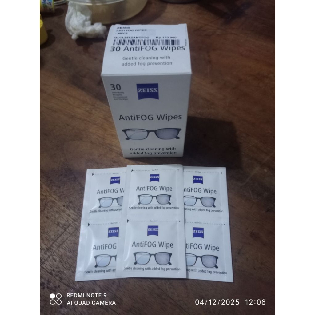 Zeiss Anti Fog Wipe Tisue Pembersih Kacamata